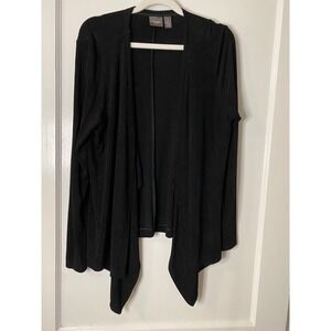 Travelers by Chico's Black Draped Cardigan Sweater Women's Size 1 medium